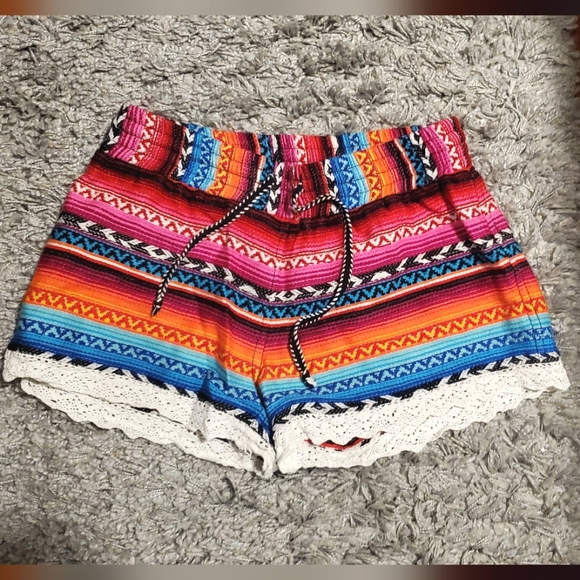Multicolored Aztec Printed Shorts - Picture 1 of 4